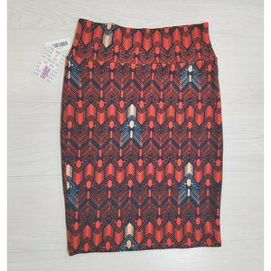 Lularoe Cassie - Size M - Red Chevron Pattern